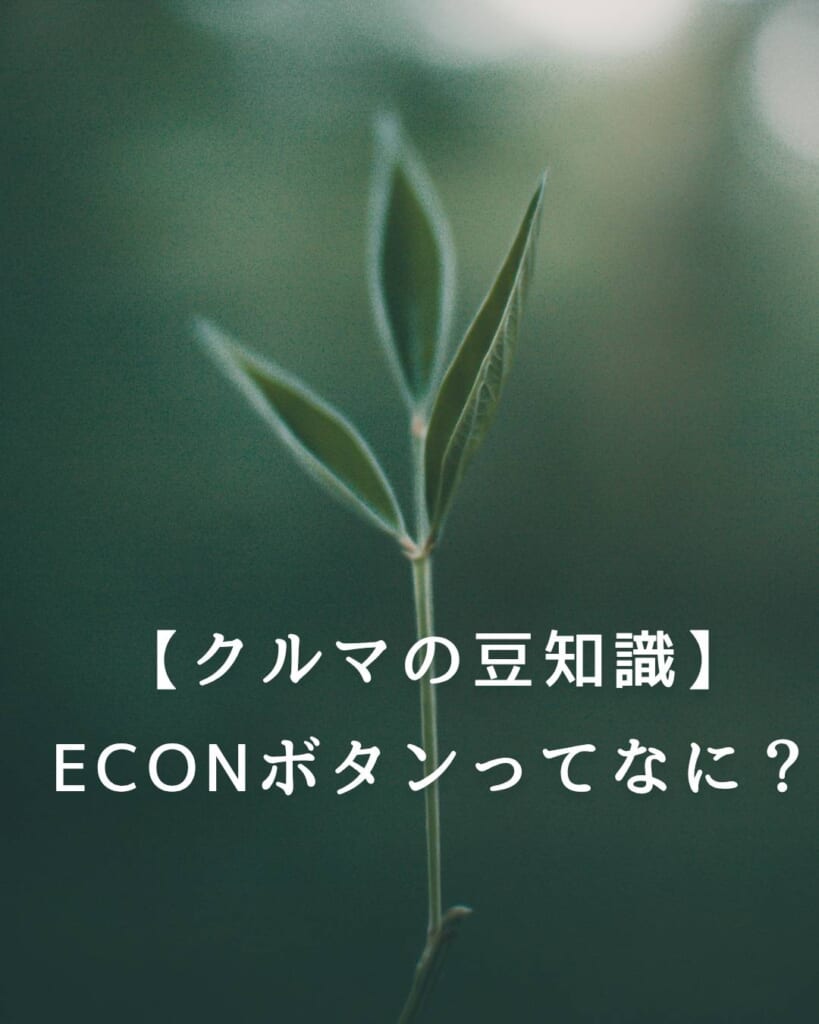 【クルマの豆知識】ECONボタン(ECONモード)ってなに?🌱
