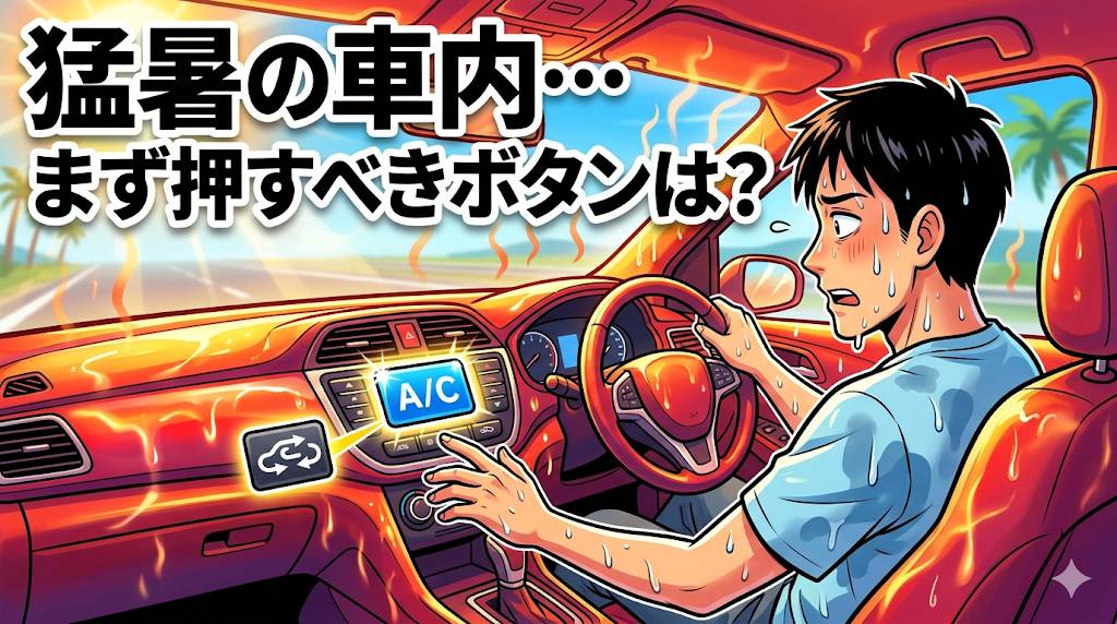 猛暑の車内…まず押すべきボタンは?