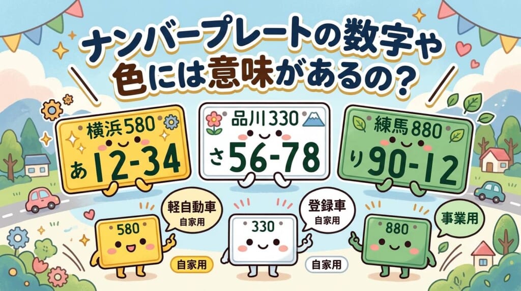 ナンバープレートの数字や色には意味があるの？種類や見方を解説！