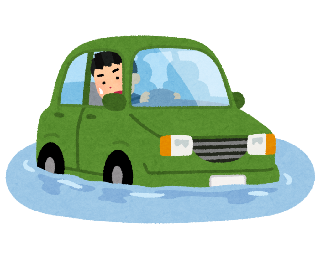 6/27台風接近！！冠水道路に注意