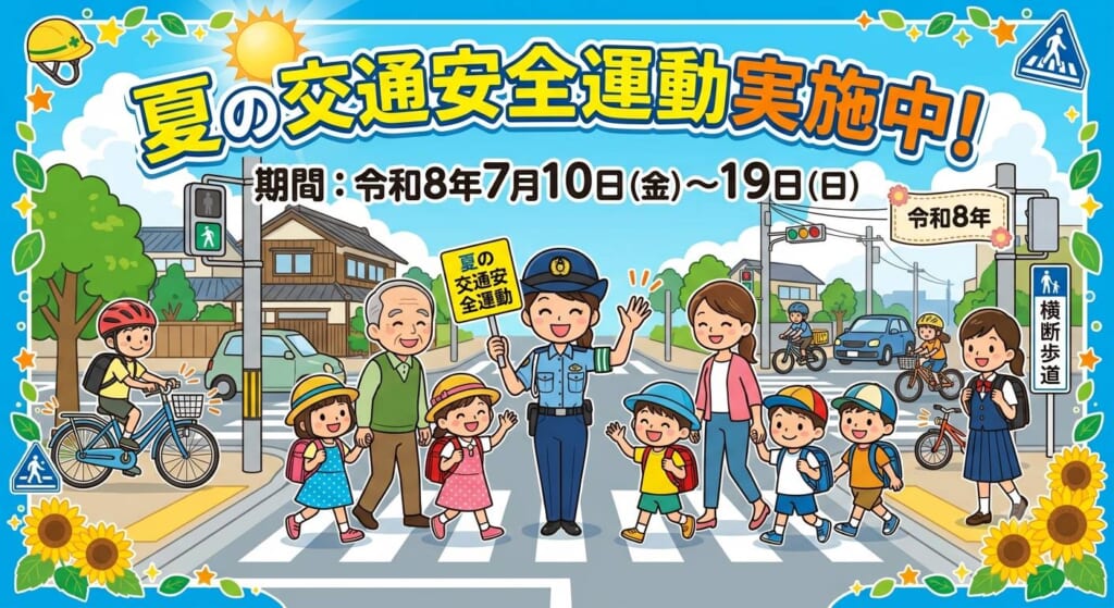 🚗楽しい夏は安全運転から！夏の交通安全運動のお知らせ